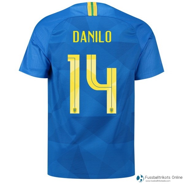 Brasilien Trikot Auswarts Danilo 2018 Blau Fussballtrikots Günstig